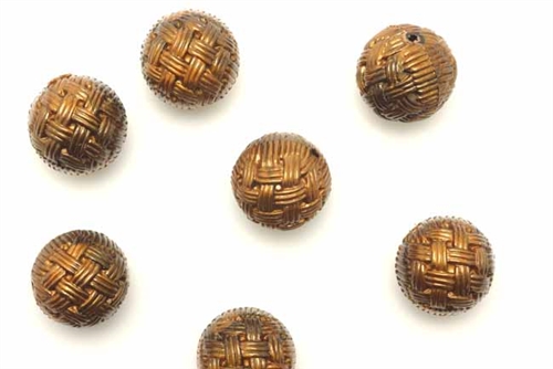 Bead, German Acrylic, Vintage, 14MM, Round, Brown