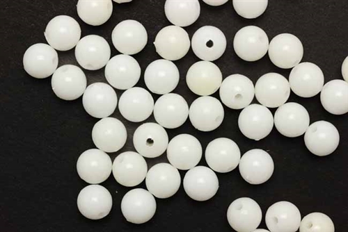 Bead, German Acrylic, Vintage, 8MM, Round, White