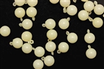 Bead, German Acrylic, Vintage, 8MM, Round, Drop, Off White