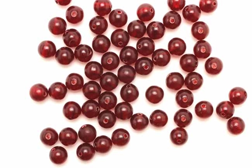 Bead, German Acrylic, Vintage, 6MM, Round, Garnet