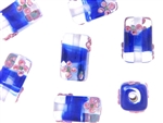 Bead, Lampwork, Handmade, Czech, 22MM, Rectangle, Crystal, Cobalt