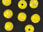 Bead, Trade, Eye, Czech, 14MM, Round, Matte Finish, Yellow