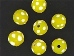 Skunk Trade Bead / 14MM Round Matte Yellow