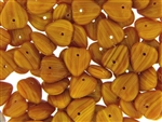 Vintage Czech Heart Beads / 11MM Mustard Yellow