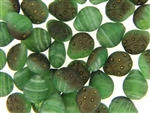 Czech Ladybug Beads / 11mm Matte Green Bronze Metallic