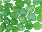 Czech Ladybug Beads / 11mm Matte Light Green AB