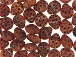 Czech Ladybug Beads / 11mm Mahogany