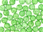 Vintage Czech Picasso Finish Beads / Round 10MM Green