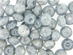 Vintage Czech Picasso Finish Beads / 7MM X 12MM Blue Gray