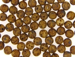 Vintage Czech Picasso Finish Beads / Round 8MM Brown