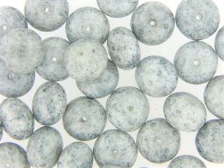 Vintage Czech Picasso Finish Beads / 10MM X 14MM Blue Gray