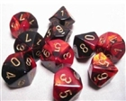 Chessex Dice - Gemini Black-Red/Gold set of 10 x D10s