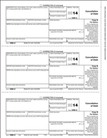 1099-C Cancellation of Debt Debtor Copy B Cut Sheet (BCREC05)