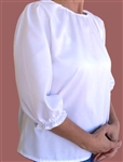 Ladies Peasant Blouse Maternity White cotton Oxford S 6 8