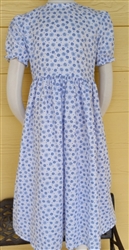 Girl Classic Dress White & Blue Floral size 7