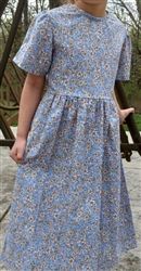 Girl Classic Zipper Dress Blue Floral size 14 X-long