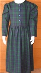 Girl Classic Dress with gathered skirt Wales Plaid Nightfall cotton size 12 X-long