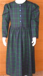 Girl Classic Dress with gathered skirt Wales Plaid Nightfall cotton size 10 X-long