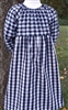 Girl Peasant Dress Navy Blue & Red Plaid cotton size 4 X-long
