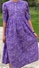 Ladies Dress Button Front Purple floral cotton size 6 Petite