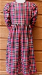 Girl Classic Zipper Dress Gathered Skirt & 3/4 or Long Sleeves all sizes