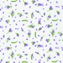 Robert Kaufman Flowerhouse Lavender Blessings Wisteria Floral cotton Fabric 1/2 yard