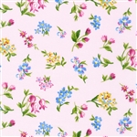 Robert Kaufman Flowerhouse Serene Pink Floral cotton Fabric 1/2 yard