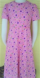 Girl A-line Loungewear Dress Pink Knit Floral Cotton size 10