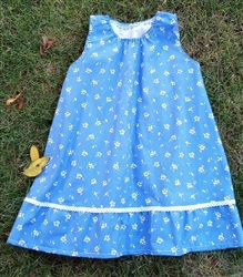 Baby Girl Jumper Peasant Flower Show Blue Floral cotton size 3