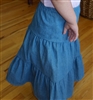 Girl Skirt Tiered Light Blue Denim size XS 4 5