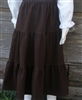 Girl Tiered Skirt Crushed Cotton Chocolate size L 12 14