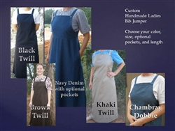 Ladies Denim or Twill Jumper Bib all sizes