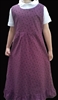 Girl Jumper Plum Purple Floral cotton with ruffle size 6 x-long