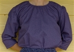 Ladies Peasant Blouse Purple Floral cotton 3/4 sleeves M 10 12