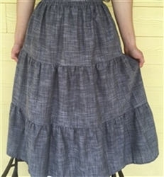 Ladies Tiered Skirt Manchester Pepper Gray cotton L 14 16 Tall
