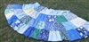 Ladies Skirt Tiered Patchwork Blue, Green, Yellow Florals S or M or L custom fit