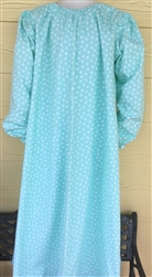 Ladies Nightgown Seafoam Aqua Floral Flannel cotton size 1X 22 24