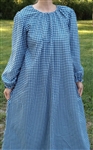 Ladies Nightgown Navy Blue Gingham Flannel cotton size M 10 12