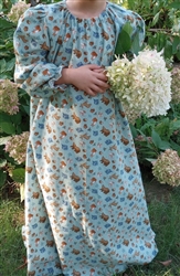 Girl Loungewear Gown Dress Woodland Animals Green Flannel cotton size XS 3 4