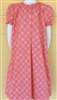 Girl Loungewear Gown Dress Pink & White floral cotton size XS 3 4 X-long