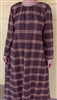 Ladies Nightgown Mammoth Cocoa Plaid Organic cotton Flannel size L 14 16 Tall