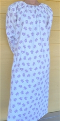 Ladies Nightgown Flannel Lavender White floral cotton 2X 26 28 X-tall