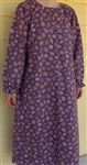 Ladies Nightgown Purple Leaf Mauve Flannel cotton size S 6 8