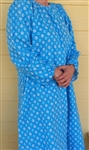 Ladies Nightgown Turquoise Flannel floral cotton XL 18 20 Petite