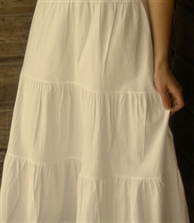 Tiered Petticoat Cotton Cream Muslin Ladies L 14 16