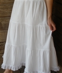 Ladies Tiered Petticoat Cotton White with Lace S 6 8