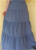 Ladies & Plus Jackson Gray Chambray Denim 4 Tiered Skirt all lengths & sizes