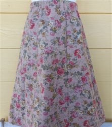 Girl 6 Gore Skirt Blush Roses Cotton Flax Linen size S 5 6 7