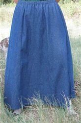 Ladies 6 Gore Skirt Navy Blue Jean Denim 3X 30 32