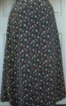 Ladies A-line Skirt Black Floral Polyester size XL 18 20 Petite